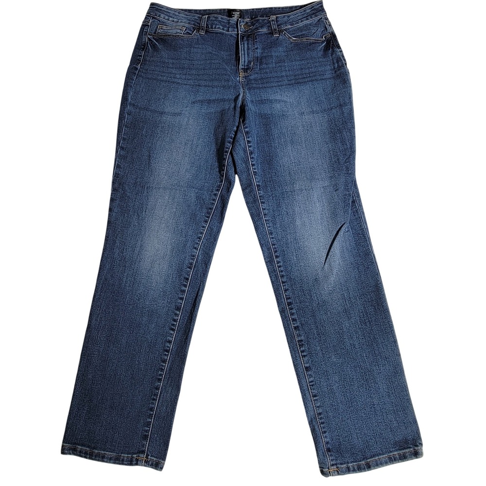 Dressbarn Westport Signature Fit Straight Leg Jeans Blue Medium Wash Size 12
